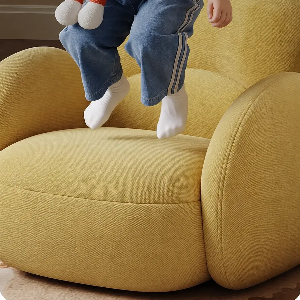 Cloud Silhouette Kids Accent Chair With Plush Curves for Reading Corners