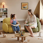 Cloud Silhouette Kids Accent Chair With Plush Curves for Reading Corners