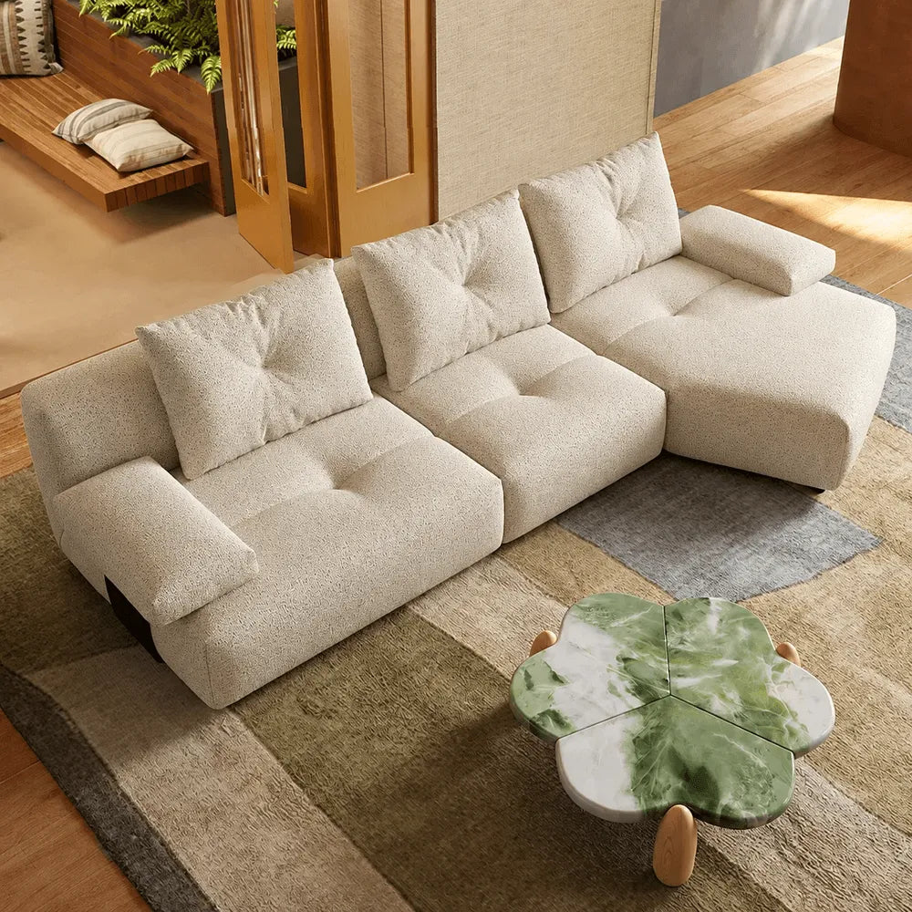 Cloudlike Modular Sofa with Textured Upholstery and Lounge-Ready Low Profile
