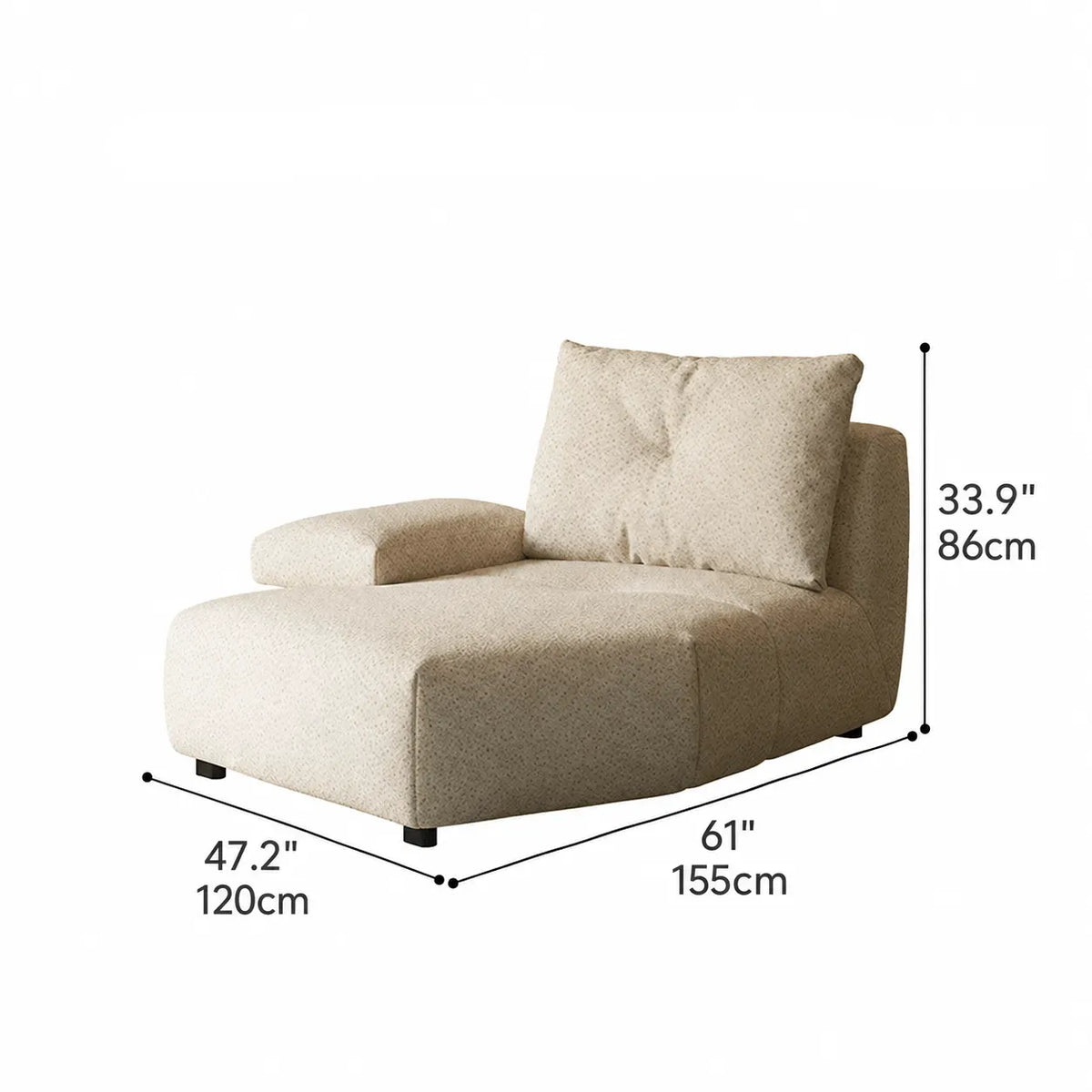 Cloudlike Modular Sofa with Textured Upholstery and Lounge-Ready Low Profile Dimensions