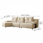 Cloudlike Modular Sofa with Textured Upholstery and Lounge-Ready Low Profile Dimensions
