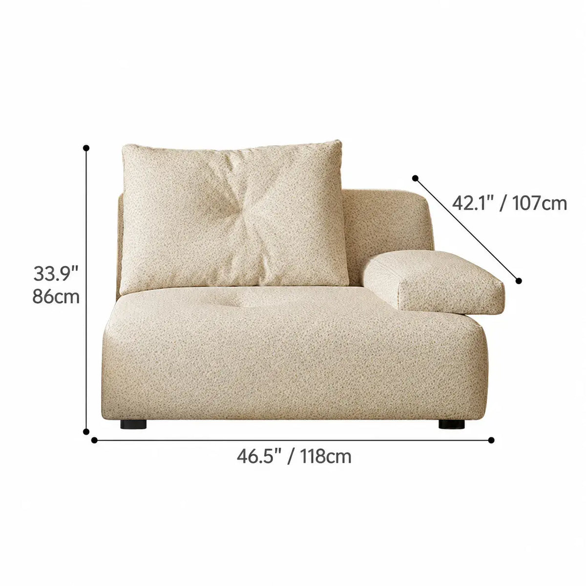 Cloudlike Modular Sofa with Textured Upholstery and Lounge-Ready Low Profile Dimensions