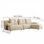 Cloudlike Modular Sofa with Textured Upholstery and Lounge-Ready Low Profile Dimensions