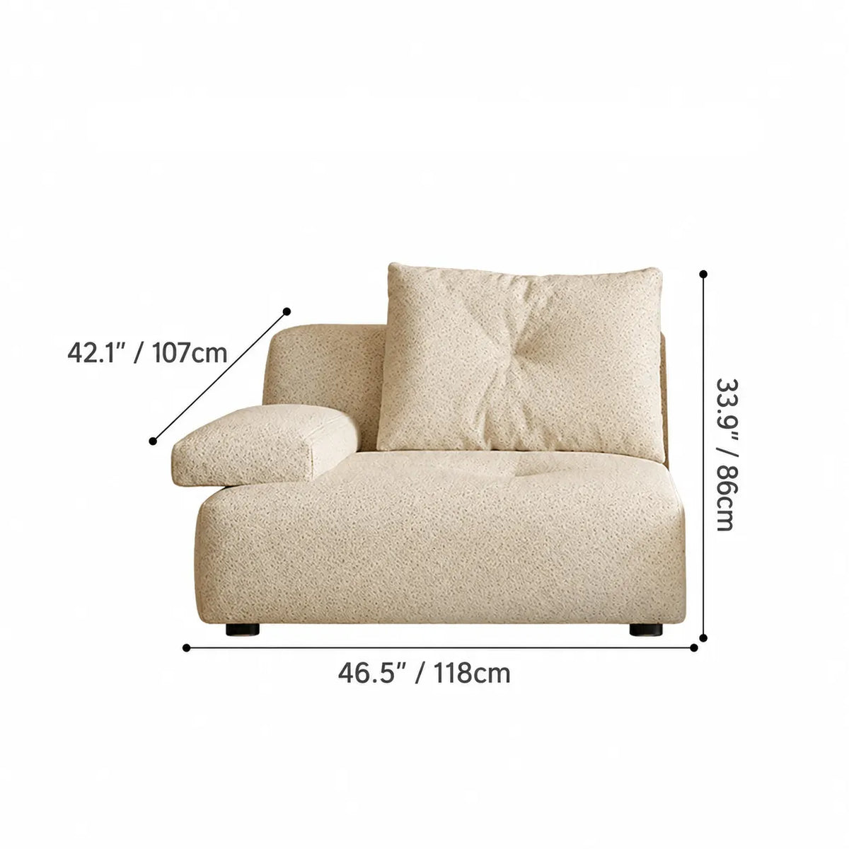 Cloudlike Modular Sofa with Textured Upholstery and Lounge-Ready Low Profile Dimensions
