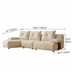 Cloudlike Modular Sofa with Textured Upholstery and Lounge-Ready Low Profile Dimensions