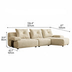 Cloudlike Modular Sofa with Textured Upholstery and Lounge-Ready Low Profile Dimensions