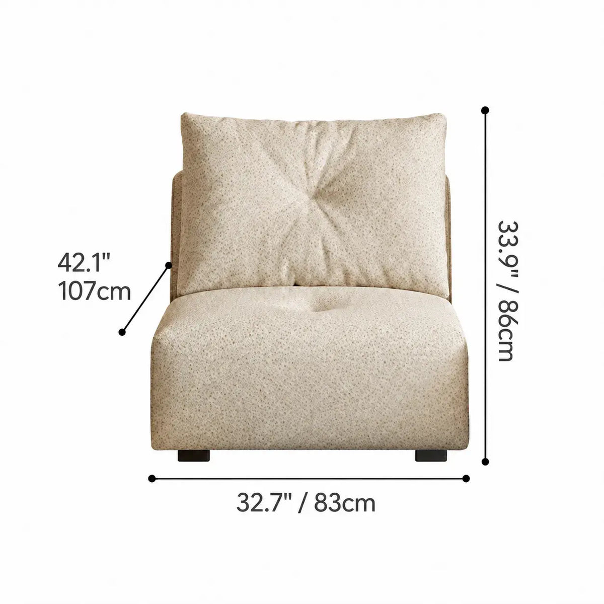 Cloudlike Modular Sofa with Textured Upholstery and Lounge-Ready Low Profile Dimensions