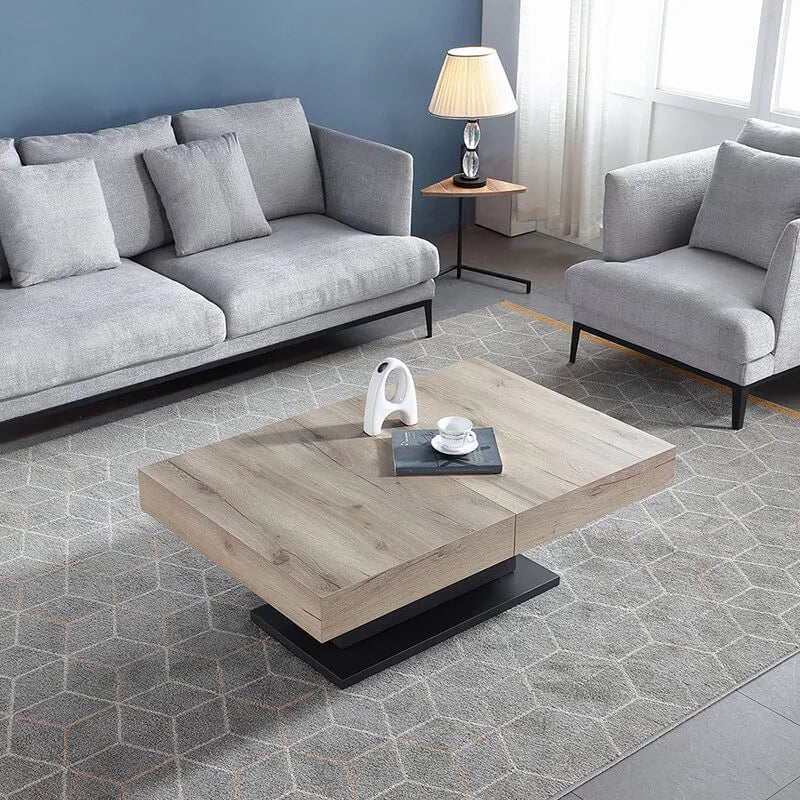 Coco Slim Coffee Table, Extendable Wabi-Sabi Wood Design for Small Living Rooms Main Product Image Imagen principal del producto