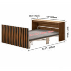 Coco Slim Convertible Folding Single Bed and Desk Combo, Textured Mid-Century Storage Cabinet Dimensions
