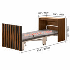 Coco Slim Convertible Folding Single Bed and Desk Combo, Textured Mid-Century Storage Cabinet Dimensions