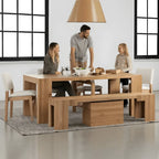 Coco Slim Dining Table, Extendable Ash Wood Console-to-Dining Design