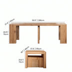 Coco Slim Dining Table, Extendable Ash Wood Console-to-Dining Design
