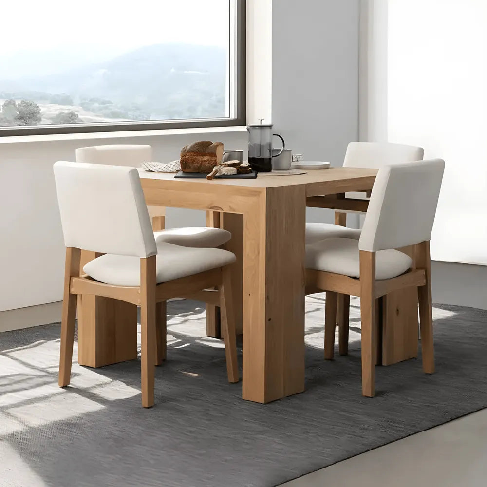 Coco Slim Dining Table, Extendable Ash Wood Console-to-Dining Design
