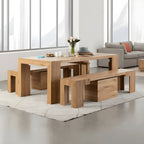 Coco Slim Dining Table, Extendable Ash Wood Console-to-Dining Design
