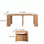 Coco Slim Dining Table, Extendable Ash Wood Console-to-Dining Design Dimensions