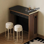 Coco Slim Dining Table in Mid-Century Wood and Matte Stone Design
