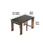 Coco Slim Dining Table in Mid-Century Wood and Matte Stone Design Dimensions