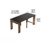 Coco Slim Dining Table in Mid-Century Wood and Matte Stone Design Dimensions