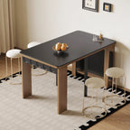 Coco Slim Dining Table in Mid-Century Wood and Matte Stone Design Main Product Image
