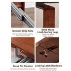 Coco Slim Dining Table, Solid Wood Extendable Storage Design for Small Spaces