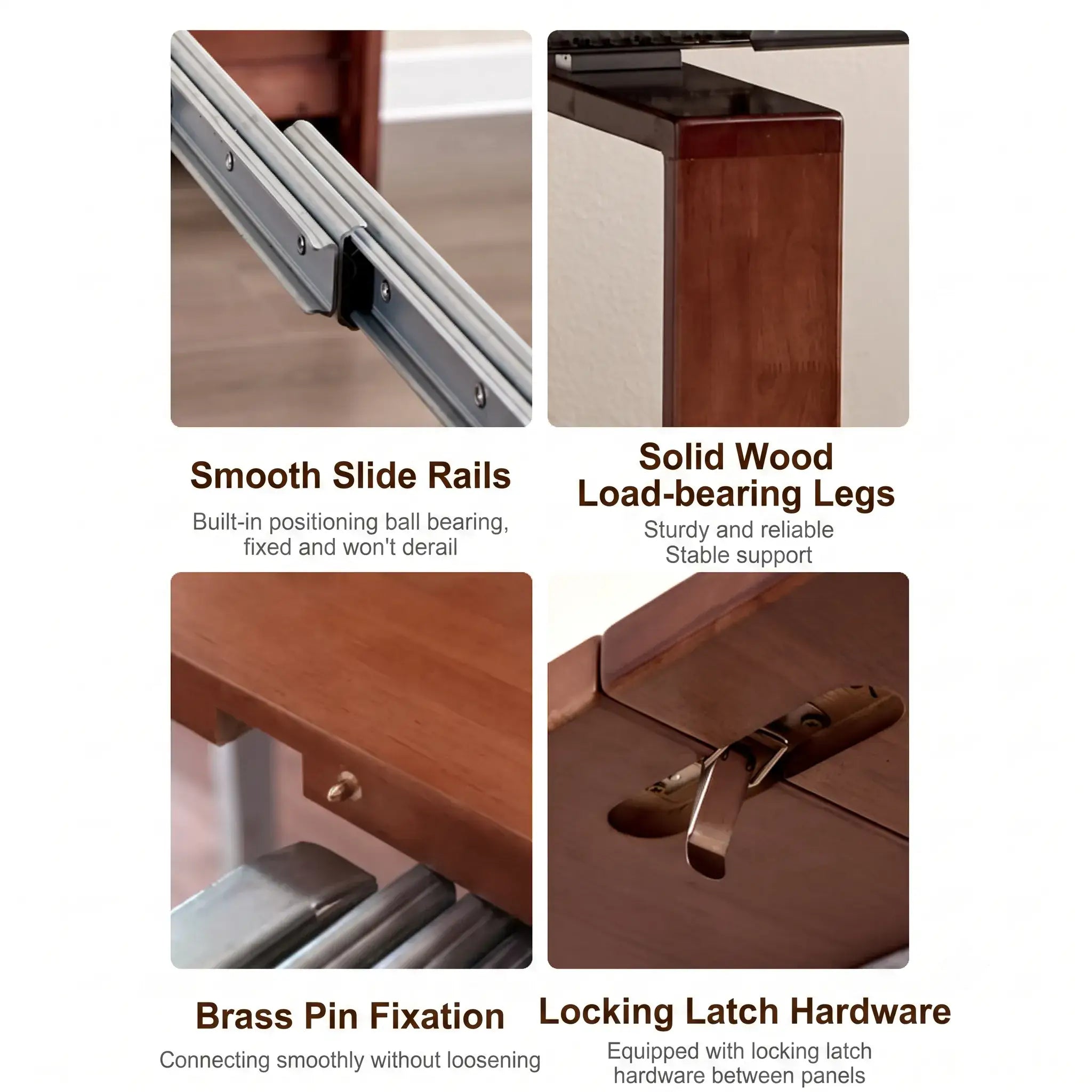Coco Slim Dining Table, Solid Wood Extendable Storage Design for Small Spaces