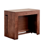 Coco Slim Dining Table, Solid Wood Extendable Storage Design for Small Spaces