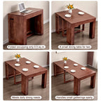 Coco Slim Dining Table, Solid Wood Extendable Storage Design for Small Spaces