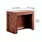 Coco Slim Dining Table, Solid Wood Extendable Storage Design for Small Spaces