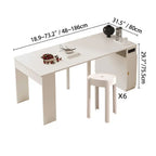 Coco Slim Dining Table With Extendable Storage Island and Outlet