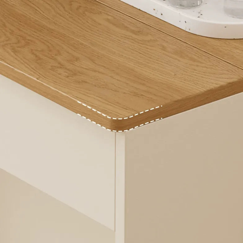 Coco Slim Dining Table With Extendable Storage Island and Outlet