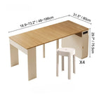 Coco Slim Dining Table With Extendable Storage Island and Outlet