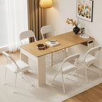 Coco Slim Dining Table With Extendable Storage Island and Outlet