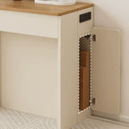 Coco Slim Dining Table With Extendable Storage Island and Outlet