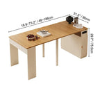 Coco Slim Dining Table With Extendable Storage Island and Outlet