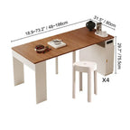 Coco Slim Dining Table With Extendable Storage Island and Outlet