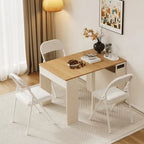Coco Slim Dining Table With Extendable Storage Island and Outlet