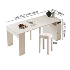 Coco Slim Dining Table With Extendable Storage Island and Outlet