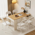 Coco Slim Dining Table With Extendable Storage Island and Outlet