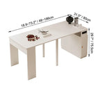 Coco Slim Dining Table With Extendable Storage Island and Outlet Dimensions