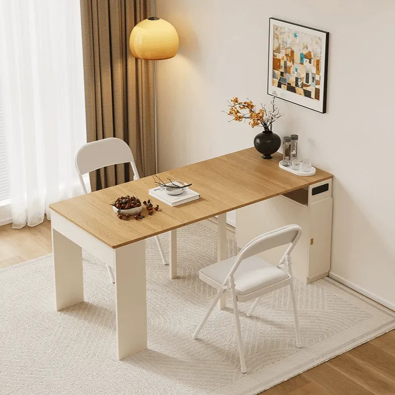 Coco Slim Dining Table With Extendable Storage Island and Outlet Main Product Image