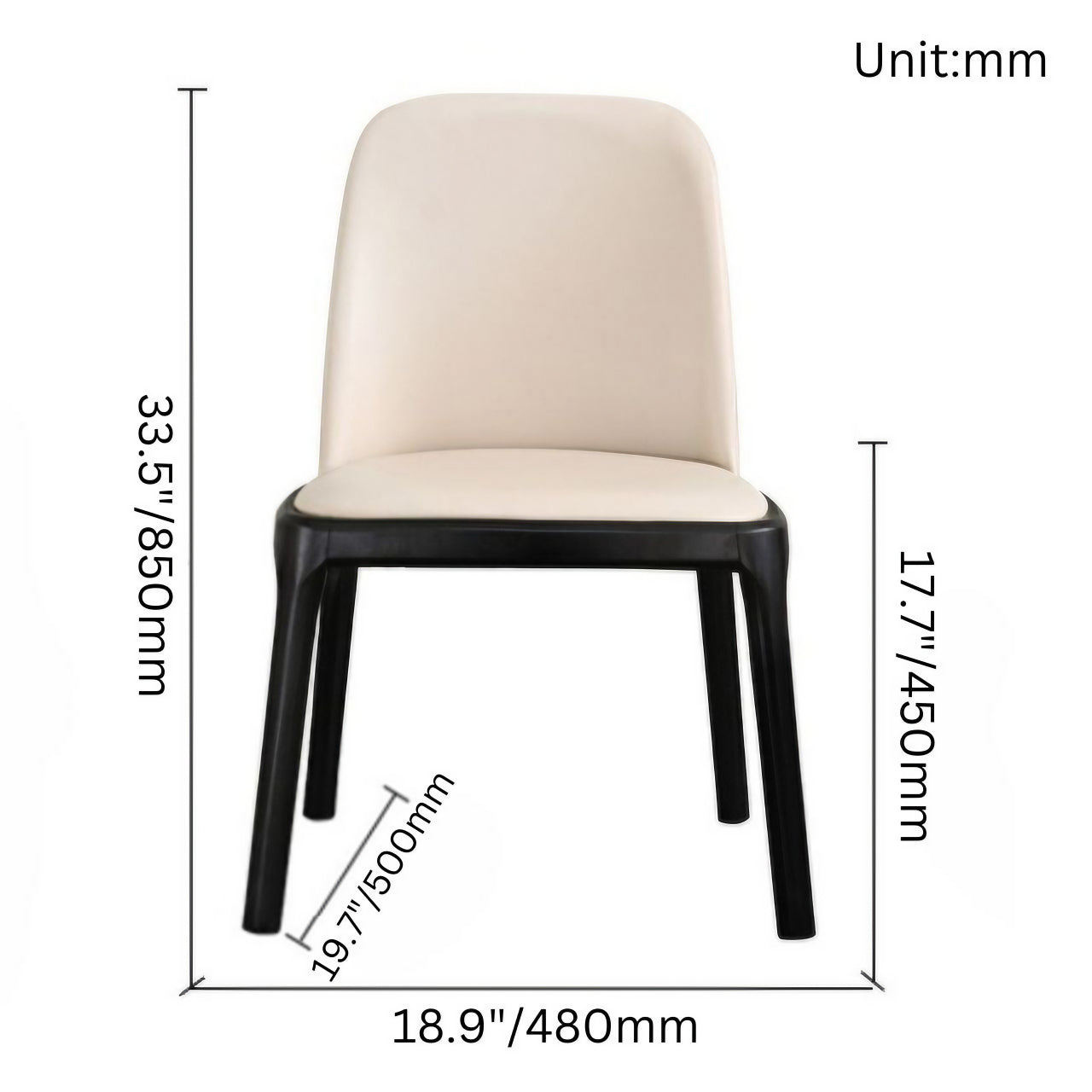 Coffee brown leather dining chair with whitewax wood frame for contemporary and comfortable dining seating