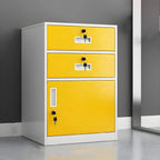 Color-Block Metal File Cabinet With Locking Drawer and Door