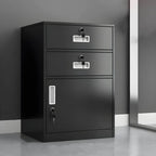 Color-Block Metal File Cabinet With Locking Drawer and Door