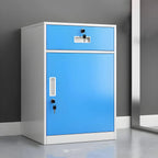 Color-Block Metal File Cabinet With Locking Drawer and Door