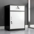 Color-Block Metal File Cabinet With Locking Drawer and Door