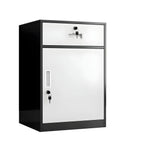 Color-Block Metal File Cabinet With Locking Drawer and Door