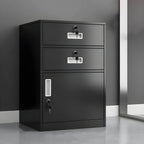 Color-Block Metal File Cabinet With Locking Drawer and Door