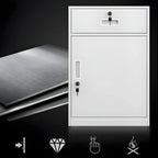 Color-Block Metal File Cabinet With Locking Drawer and Door