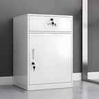 Color-Block Metal File Cabinet With Locking Drawer and Door