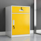 Color-Block Metal File Cabinet With Locking Drawer and Door